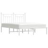vidaXL Bedframe met hoofdbord metaal wit 140x200 cm