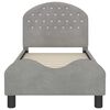 vidaXL Peuterbedframe met hoofdbord Lichtgrijs 70 x 140 cm Fluweel