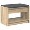 vidaXL Halbank met kussen met plank Sonoma Eiken 63 x 38 x 45 cm