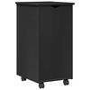 vidaXL Rolling Kast met wiel Zwart 34 x 39 x 65,5 cm Massief Vurenhout