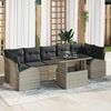 vidaXL Tuin Sofa Set met kussen 8 pcs Lichtgrijs Poly riet
