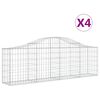 vidaXL Schanskorven 4 st gewelfd 200x30x60/80 cm gegalvaniseerd ijzer