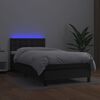vidaXL Boxspring met matras en LED kunstleer zwart 90x190 cm