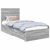 vidaXL Bedframe met lade Grijs Sonoma 90 x 190 cm Bewerkt hout