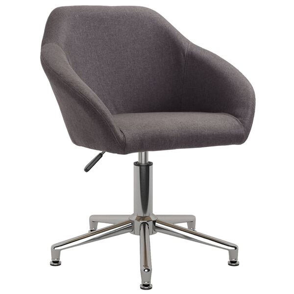 vidaXL Eetkamerstoelen 4 st draaibaar stof taupe
