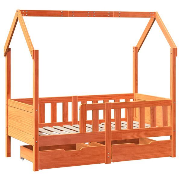 vidaXL Kinderbedframe met lades 80x170 cm massief grenenhout