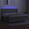 vidaXL Boxspring met matras en LED stof lichtgrijs 200x200 cm