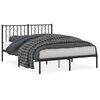 vidaXL Bedframe met hoofdbord metaal zwart 140x200 cm