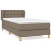 vidaXL Boxspring met matras stof taupe 90x200 cm