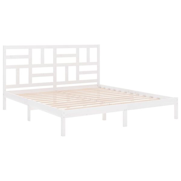 vidaXL Bedframe massief hout wit 180x200 cm