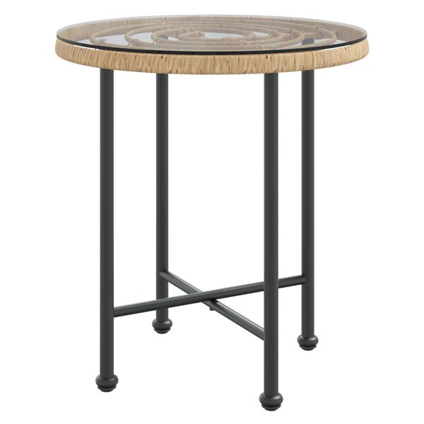 vidaXL Eettafel &Oslash;50 cm&nbsp; gehard glas en staal