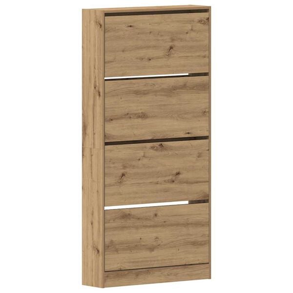 vidaXL Schoenenkast Artisan Eiken 80 x 21 x 163,5 cm Bewerkt hout