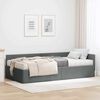 vidaXL Hoekbedframe met Matras Anders met hoofdeinde 2 pcs Grijs Stof