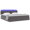 vidaXL Opbergbed met LED met matras Lichtgrijs 200 x 200 cm Nep Leer