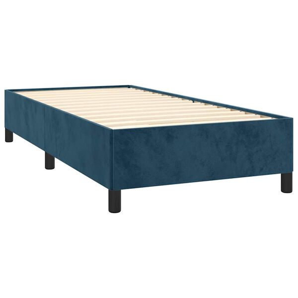 vidaXL Bedframe zonder matras 90x200 cm fluweel donkerblauw
