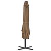 vidaXL Parasol met stalen paal 250x250 cm taupe
