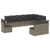 vidaXL 10-delige Loungeset met kussens poly rattan grijs