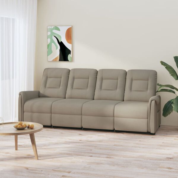 vidaXL Massagestoel 4-zits verstelbaar microvezelstof lichtgrijs