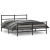 vidaXL Bedframe met hoofd- en voeteneinde metaal zwart 150x200 cm