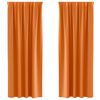 vidaXL Zwart-out Gordijnen met Ringen 2 st Feloranje 260 x 140 cm