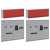 vidaXL Gereedschapskast set met plank 6 pcs Rood Gepoedercoat staal