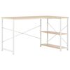 vidaXL Computerbureau 120x72x70 cm wit en eikenkleurig