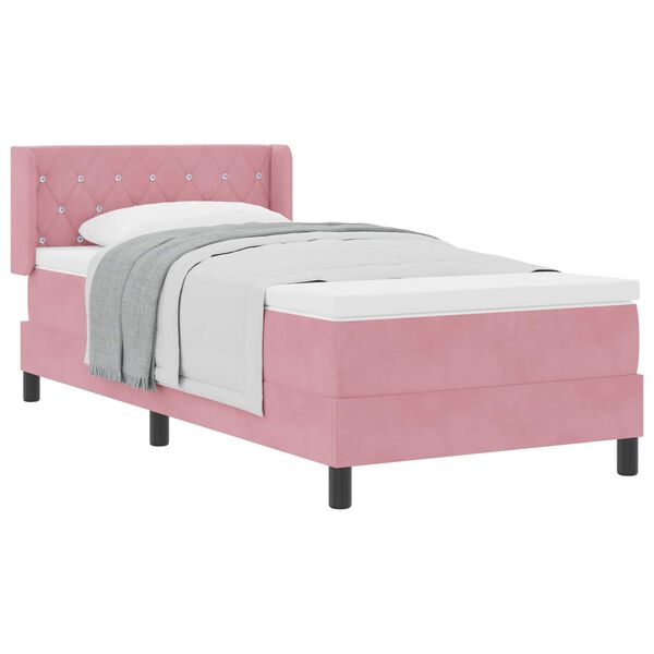 vidaXL Boxspringbed met matras Roze 200 x 100 cm Fluweel