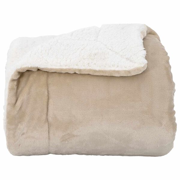 vidaXL Gooi Deken Beige 220 x 240 cm Fleece