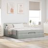 vidaXL Ottoman bed met matras en LED's 180x200cm fluweel lichtgrijs