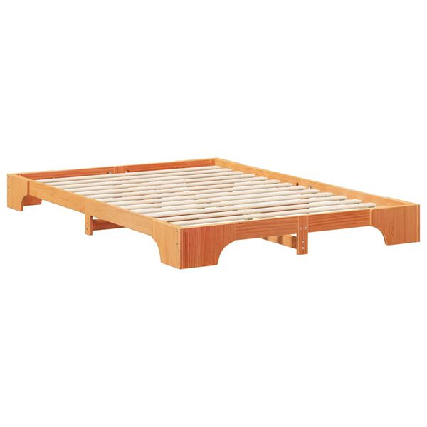 vidaXL Bedframe Bruin 140 x 210 cm Massief grenenhout