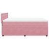 vidaXL Boxspring met matras fluweel roze 140x190 cm