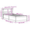 vidaXL Bedframe met hoofdbord massief grenenhout wasbruin 90x200 cm