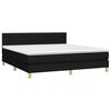 vidaXL Boxspring met matras en LED stof zwart 160x200 cm