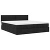 vidaXL Ottoman bed met matrassen en LED's 180x200cm stof zwart