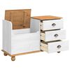 vidaXL Opslagbank ASKIM Wit 100 x 39 x 62 cm Massief grenenhout