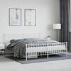 vidaXL Bedframe met hoofd- en voeteneinde metaal wit 180x200 cm