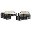 vidaXL Tuinbankenset 12 st 12-zits Zwart poly rattan