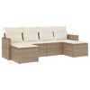 vidaXL 6-delige Loungeset met kussens poly rattan beige