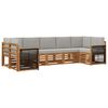 vidaXL Hoekbank Set met kussen 6 pcs Naturel en lichtgrijs