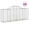 vidaXL Schanskorven 8 st gewelfd 200x50x80/100 cm gegalvaniseerd ijzer