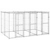 vidaXL Hondenkennel met dak 7,26 m&sup2; gegalvaniseerd staal