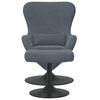 vidaXL Egg Chair met Voetsteun Donkergrijs Fluweel