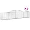 vidaXL Schanskorven 5 st gewelfd 300x30x60/80 cm gegalvaniseerd ijzer