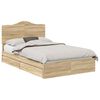 vidaXL Opslag bed met lade Sonoma Eiken 120 x 190 cm Bewerkt hout