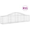vidaXL Schanskorven 11 st gewelfd 200x30x40/60 cm gegalvaniseerd ijzer