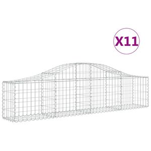 vidaXL Schanskorven 11 st gewelfd 200x30x40/60 cm gegalvaniseerd ijzer