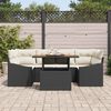vidaXL Tuin Sofa Set met opslag 7 pcs Zwart Poly riet