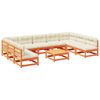 vidaXL 10-delige Loungeset met kussens massief grenenhout wasbruin