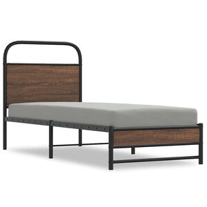 vidaXL Bedframe zonder matras bewerkt hout bruin eikenkleur 80x200 cm