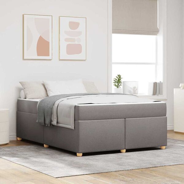 vidaXL Bedframe met matras Taupe 140 x 200 cm Stof